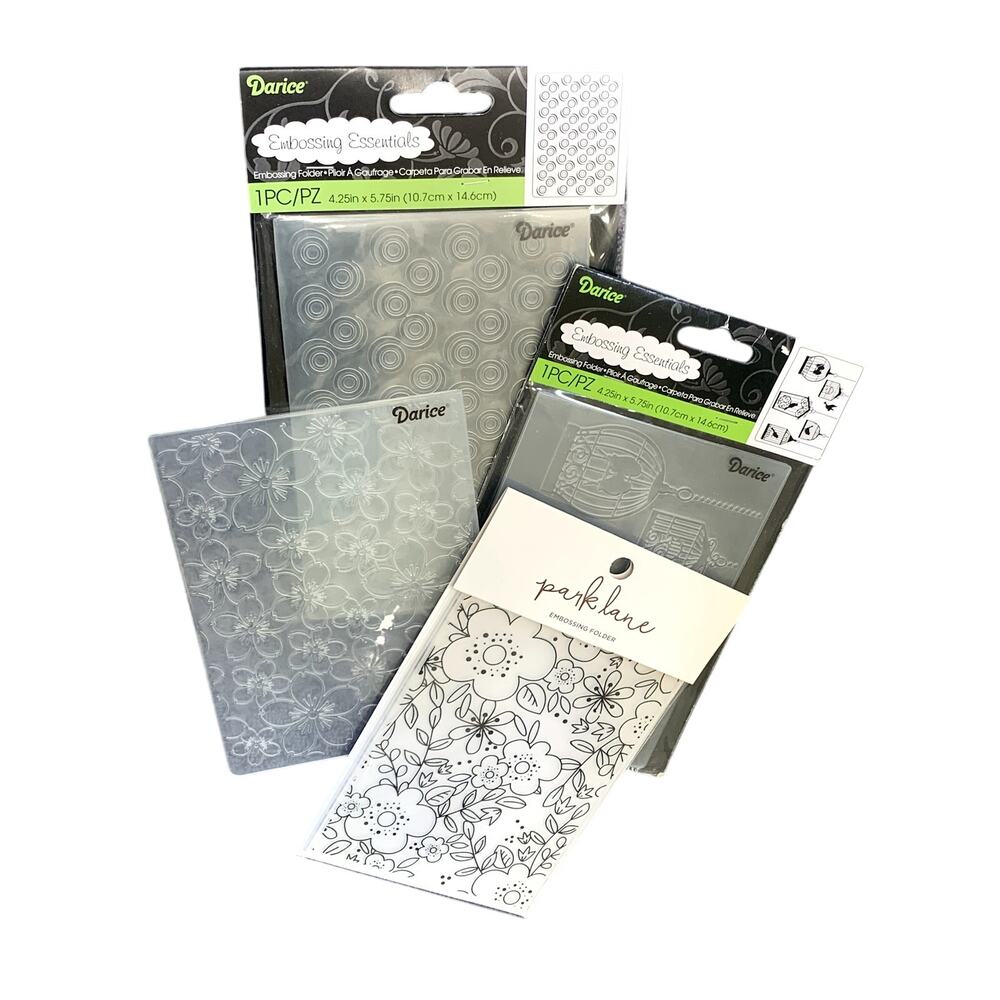 Darice Embossing Essentials Folder 3 Bulk Bird Cages Swirly Flowers New Sealed